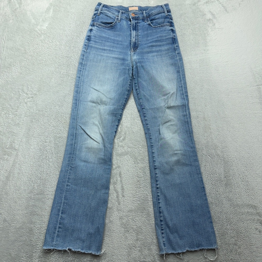 Mother Jeans Womens 27 Blue The Hustler Ankle Fray Healing Jar High Rise Flare